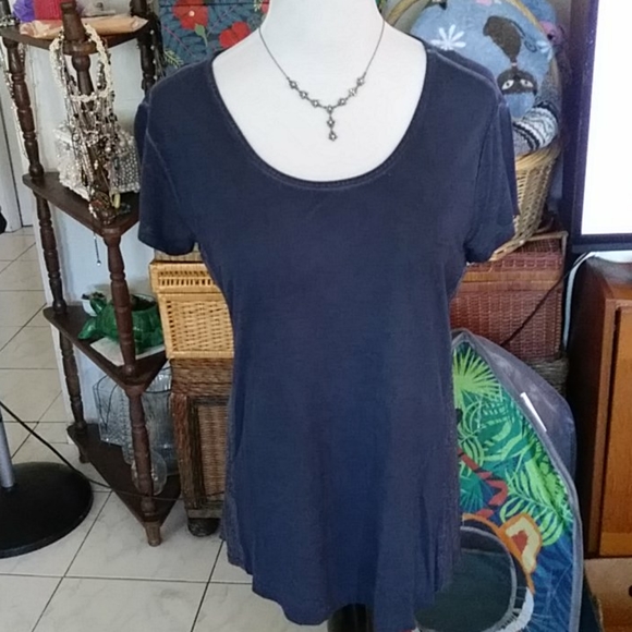 Nwt Crosby blue top with sequins down each side - Picture 2 of 9